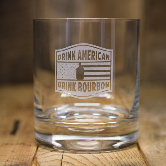 "Drink American" Rocks Glass