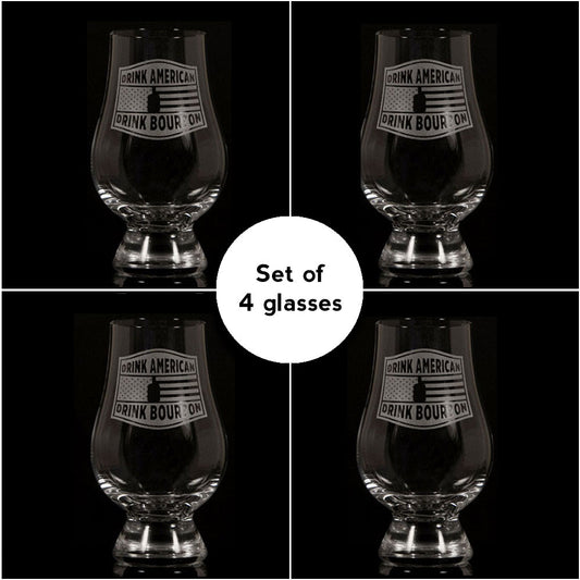 "Drink American" Glencairn – Set of 4